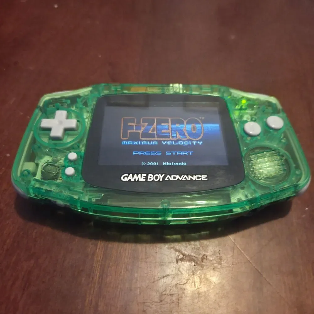 Clear Forest Green Game Boy Advance GBA Console with iPS V5 Backlit LCD